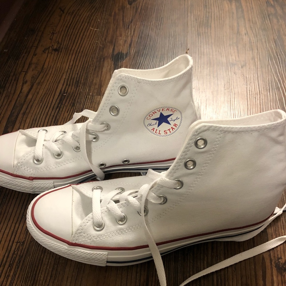 White high top converse women’s 8 men’s 6